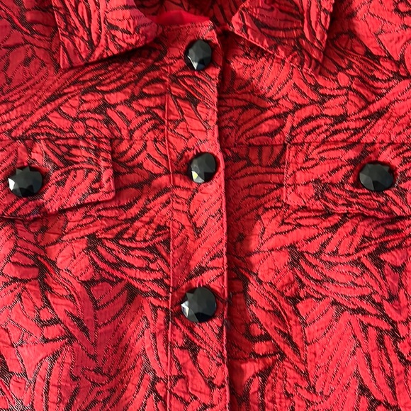 Laura Ashley Woman’s Jacket Size 2X button down Color Red - Picture 4 of 5